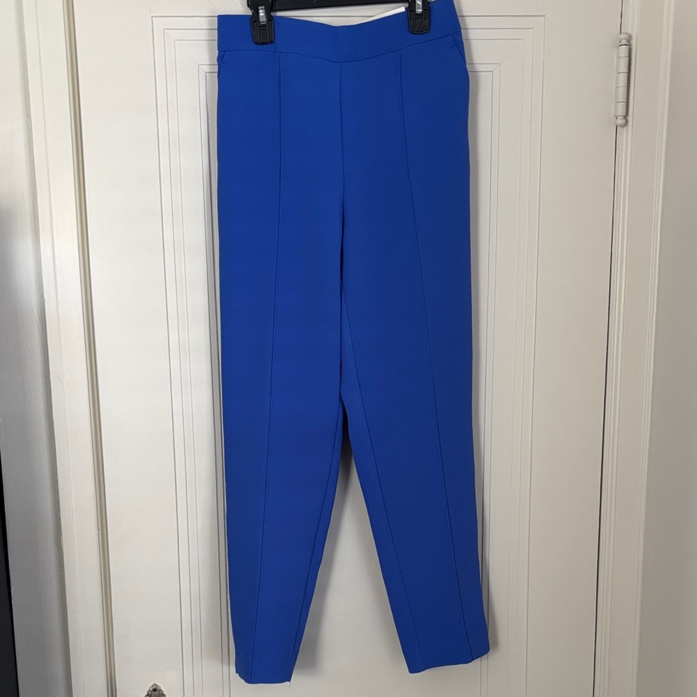 Ann Taylor Tailored High-Waist Trousers — Cobalt Blue